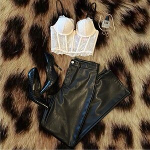 SHEIN Strait Leg Leather Pant